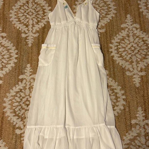 Nick & Mo sheer dress with liner daisy button and velvet trim large - Picture 6 of 6